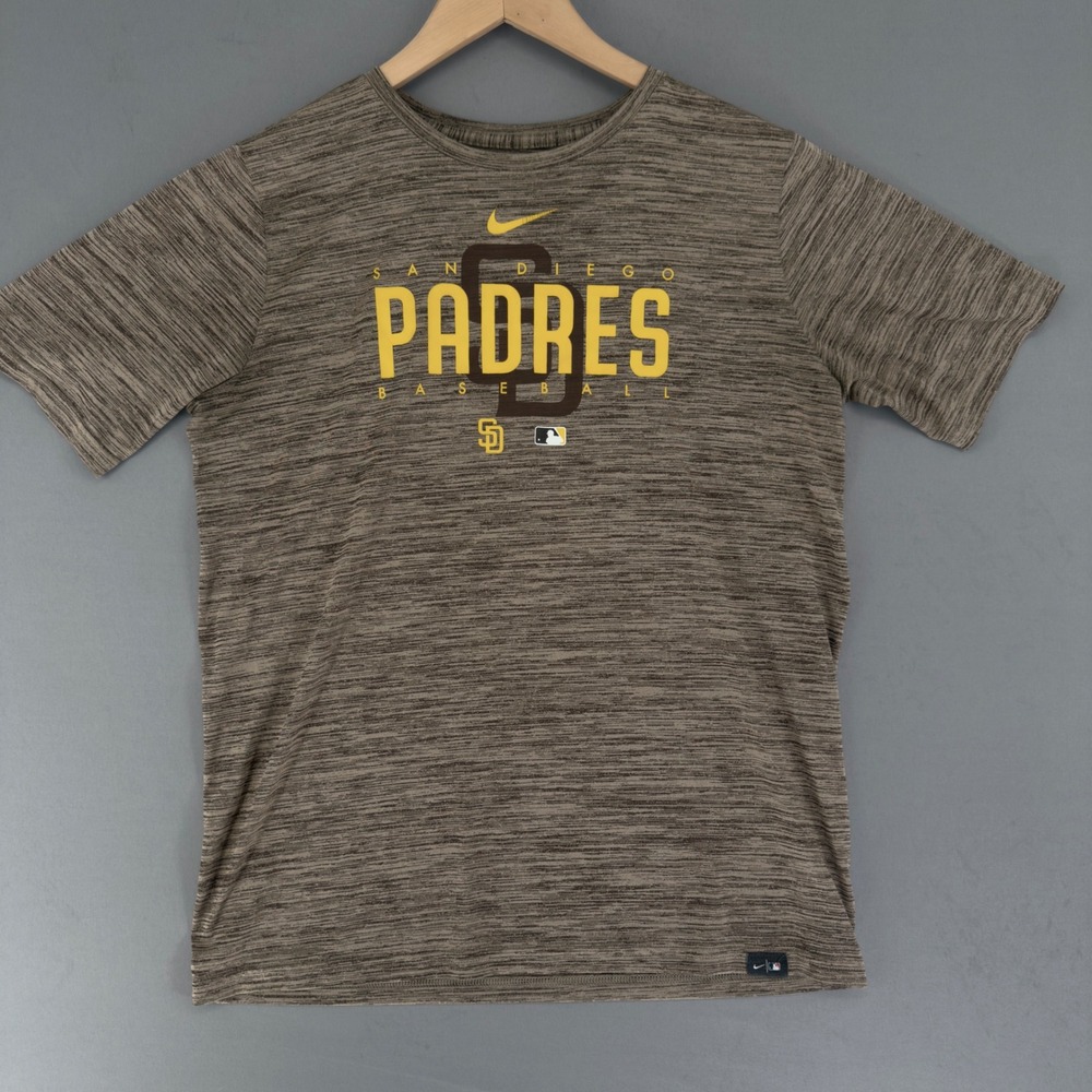 Nike Kids San Diego Padres Dri-FIT Baseball Tee Brown Heather XL 18/20